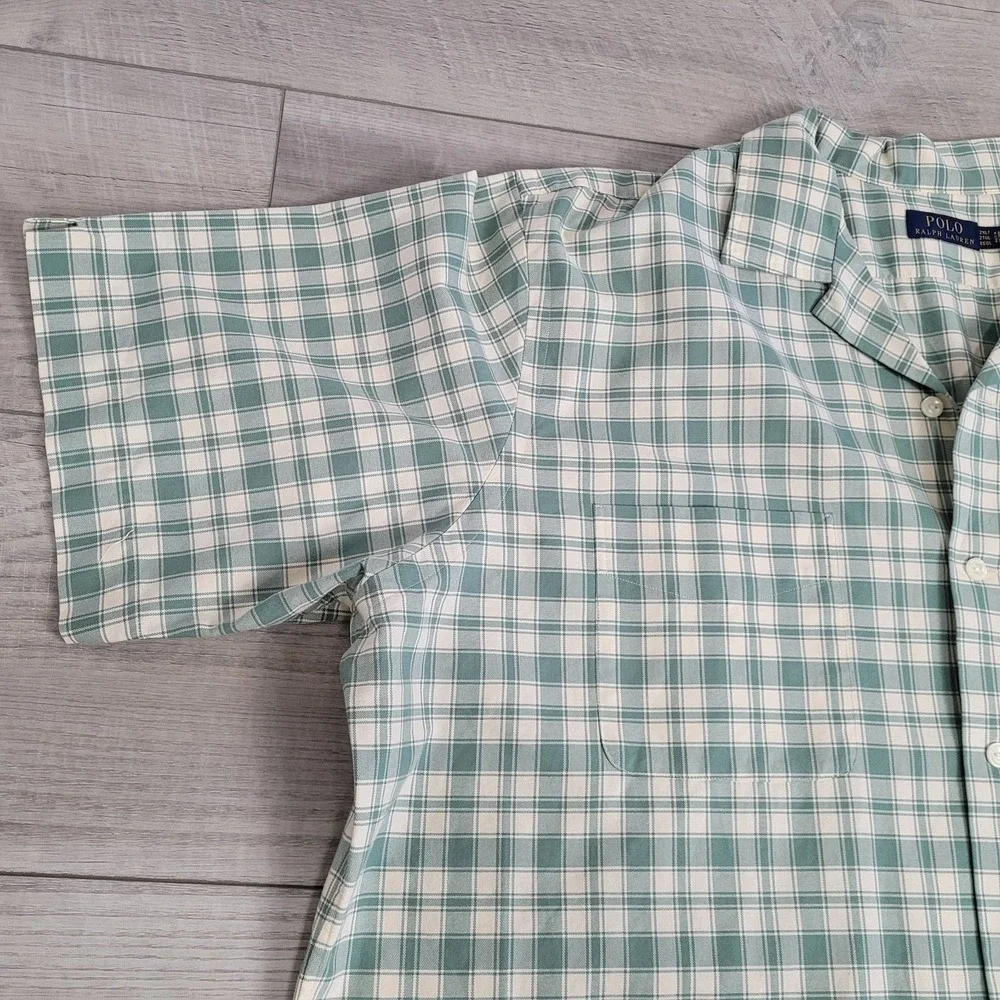Polo Ralph Lauren Shirt Mens 2XLTUtility Oxford Gingham Short Sleeve Pony Preppy
